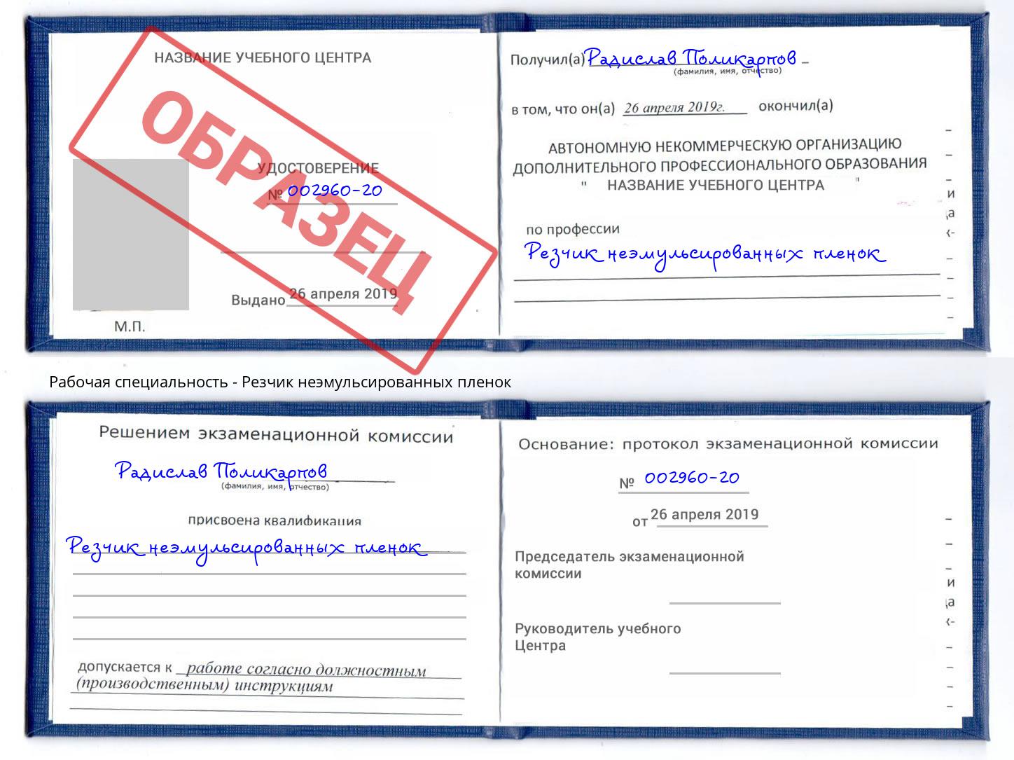 Резчик неэмульсированных пленок Крымск