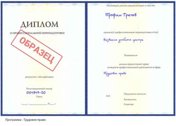 Проф. переподготовка Трудовое право