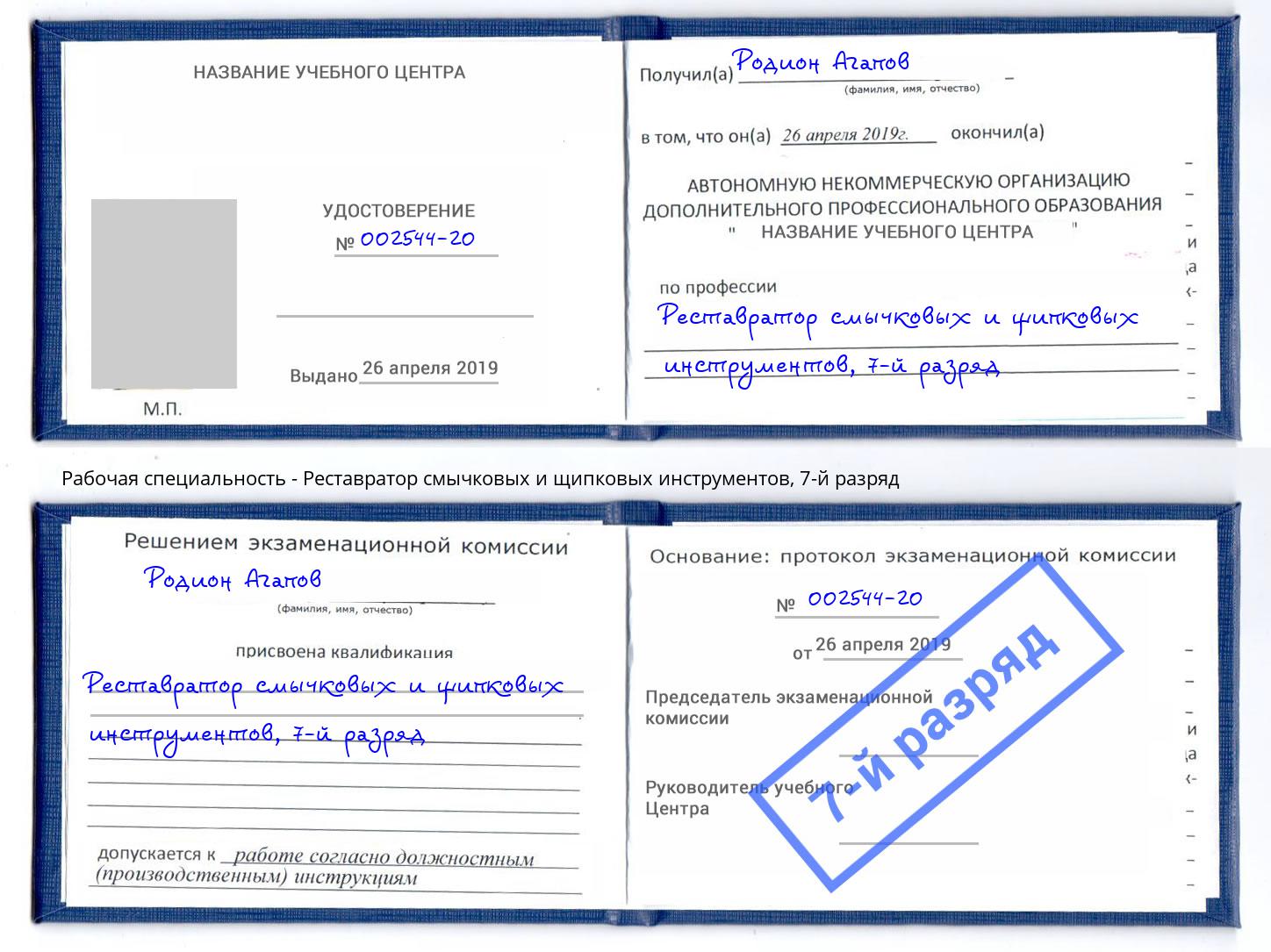 корочка 7-й разряд Реставратор смычковых и щипковых инструментов Крымск